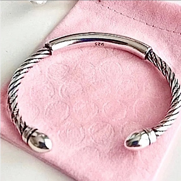 STERLING SILVER CUFF BANGLE BRACELET - Picture 5 of 7